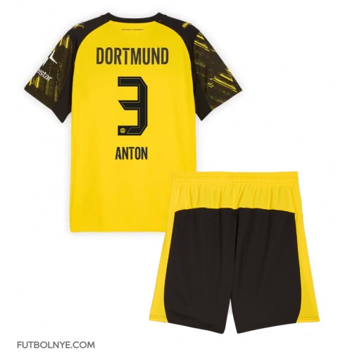 Camiseta Borussia Dortmund Waldemar Anton #3 Primera Equipación para niños 2025-26 manga corta (+ pantalones cortos)